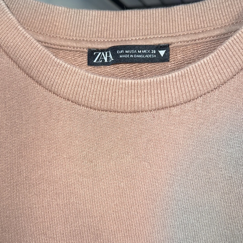 Cropped Tan ZARA Sweatshirt - Picture 2 of 3